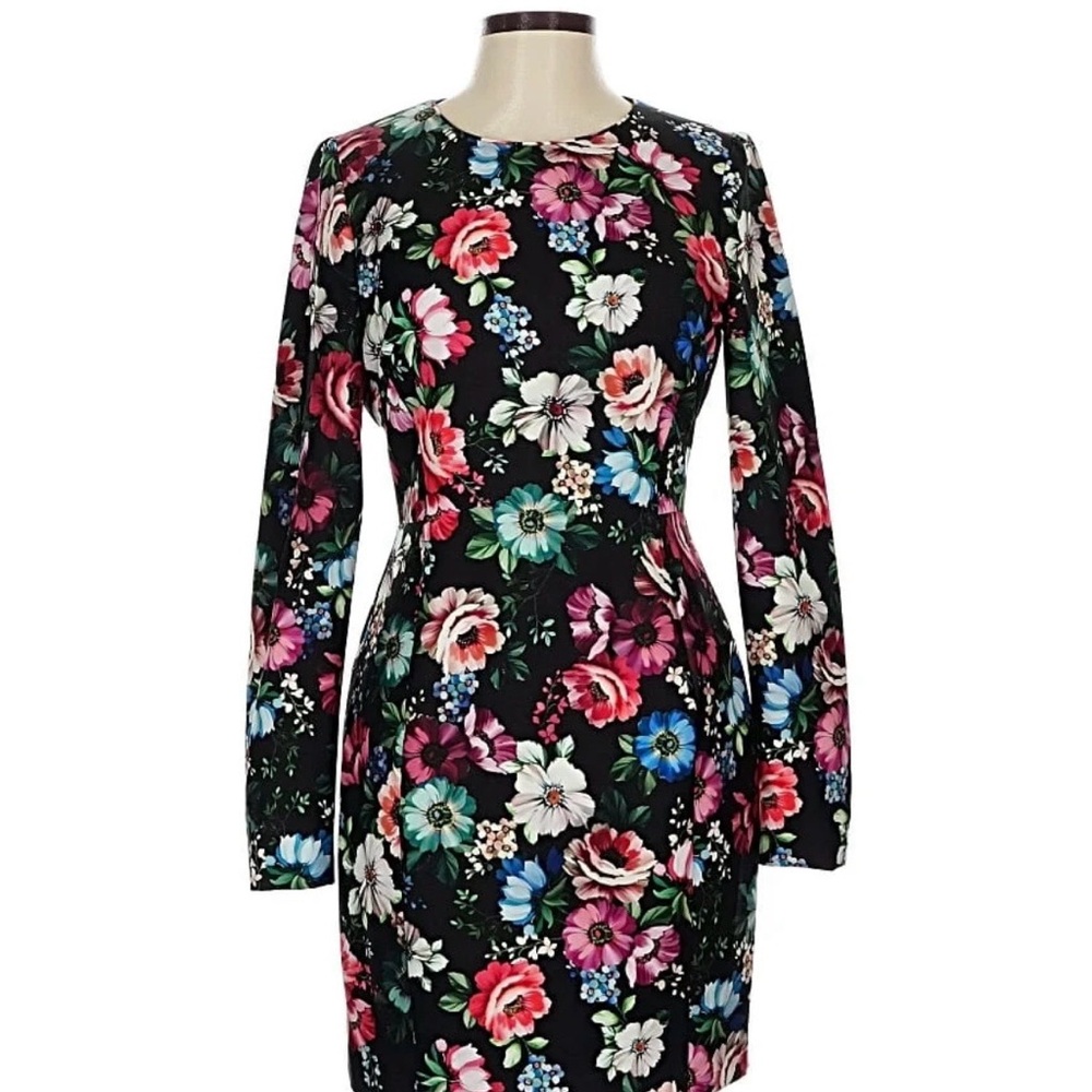 NWT-Black Halo Floral Long Sleeve Dress - Black and Multicolor